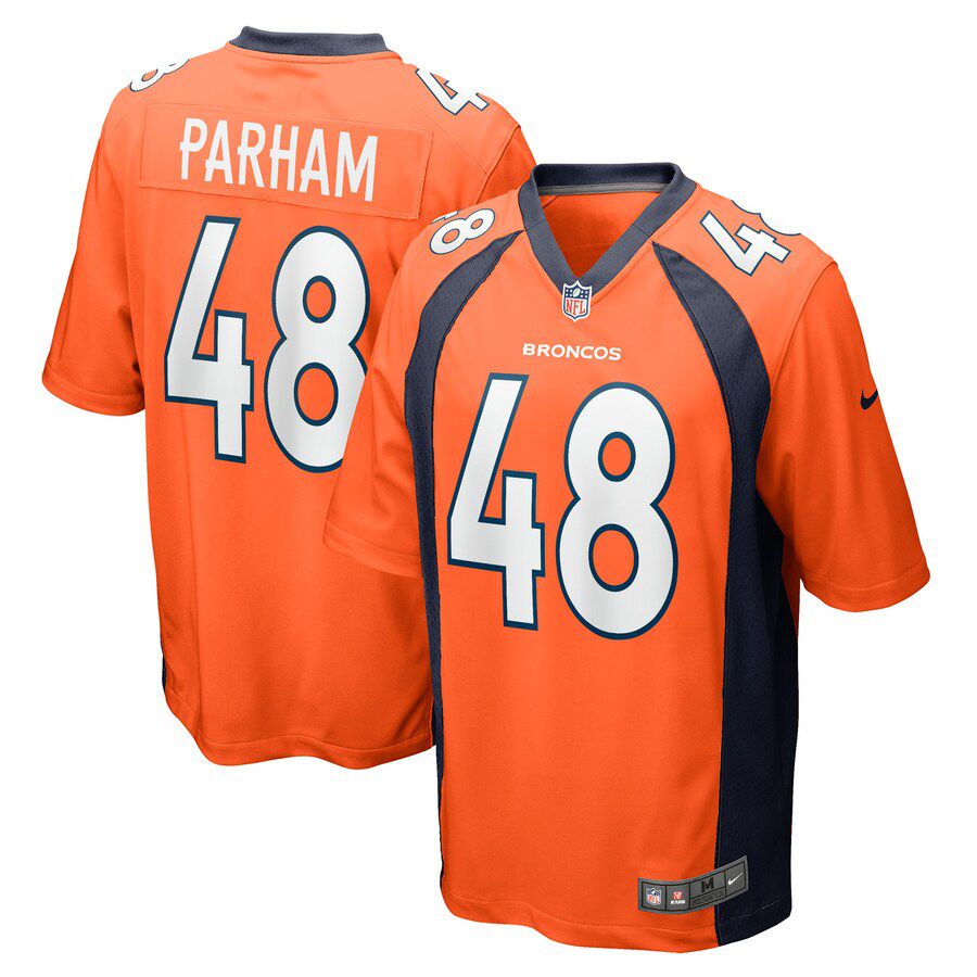 Men Denver Broncos #48 Dylan Parham Nike Orange Game Player NFL Jersey